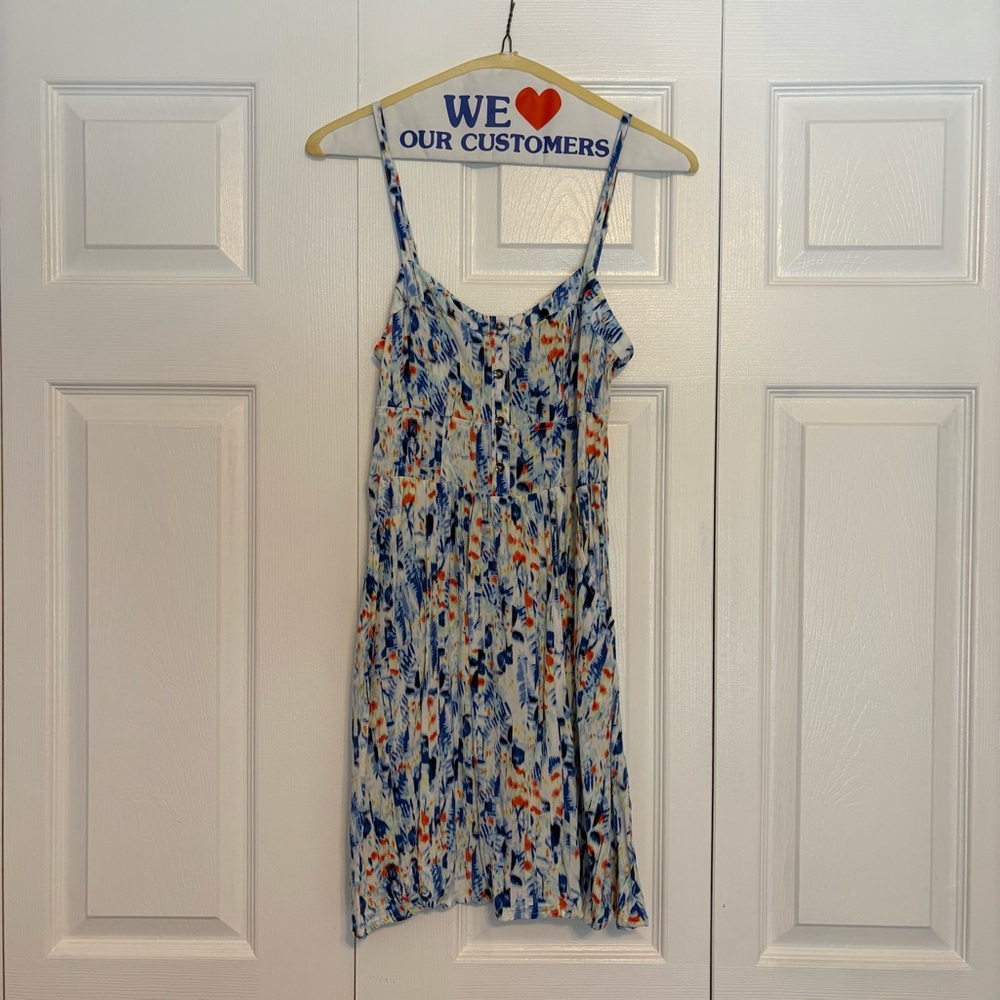 Express white abstract sundress with pockets XS